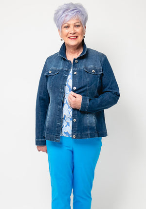 Robell Happy Denim Jacket, Mid Blue Denim