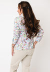 Robell Happy Floral & Leaf Patterned Jacket, White Multi
