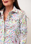 Robell Happy Floral & Leaf Patterned Jacket, White Multi
