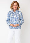 Robell Botanical Print Button-Down Jacket, Blue