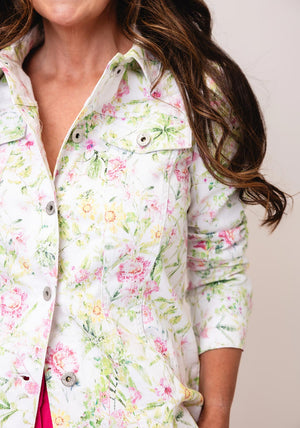 Robell Happy Floral Jacket, Green