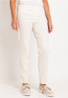 Robell Marie Full Length Slim Leg Trousers, Cream