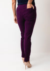 Robell Bella Full Length Slim Fit Trousers, Purple