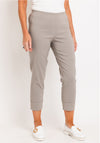 Robell Bella 09 Turn Up Crop Trousers, Taupe