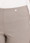 Robell Bella 09 Turn Up Crop Trousers, Taupe
