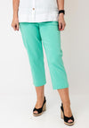Robell Marie 07 Cropped Slim Fit Trousers, Green