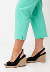 Robell Marie 07 Cropped Slim Fit Trousers, Green