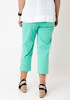 Robell Marie 07 Cropped Slim Fit Trousers, Green