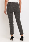 Robell Bella Full Length Slim Leg Print Trouser, Black