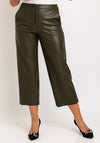 Robell Cloe 09 Faux Leather Crop Trouser, Khaki