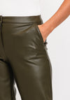 Robell Cloe 09 Faux Leather Crop Trouser, Khaki