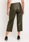 Robell Cloe 09 Faux Leather Crop Trouser, Khaki
