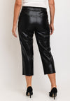 Robell Kati 09 Faux Leather Drawstring Waist Slim Fit Trouser, Black