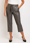 Robell Kati 09 Faux Leather Drawstring Waist Slim Fit Trouser, Grey