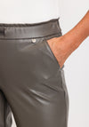 Robell Kati 09 Faux Leather Drawstring Waist Slim Fit Trouser, Grey