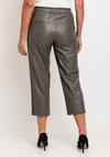 Robell Kati 09 Faux Leather Drawstring Waist Slim Fit Trouser, Grey