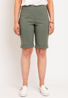 Robell Bella 04 Turn Up Shorts, Khaki