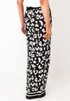 Robell Melly Animal Print Wide Leg Trousers, Black