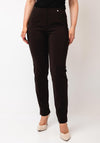 Robell Marie Full Length Slim Leg Trousers, Brown