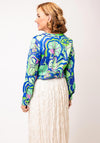 Robell Hannah Floral Print Satin Blouse, Green Multi
