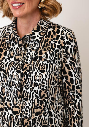 Robell Happy Animal Print Jacket, Neutral
