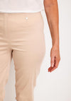 Robell Maire 07 Slim Fit Cropped Trousers, Beige