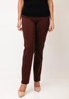 Robell Marie Full Length Slim Leg Trousers, Brown