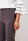 Robell Marie Full Length Slim Leg Trousers, Brown