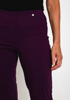 Robell Marie Full Length Slim Leg Trousers, Plum