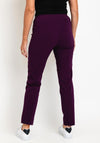 Robell Marie Full Length Slim Leg Trousers, Plum