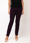 Robell Marie Full Length Slim Leg Trousers, Purple