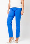 Robell Marie Full Length Slim Leg Trousers, Bright Blue