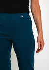 Robell Marie Full Length Slim Leg Trousers, Teal