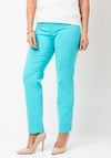Robell Marie Full Length Slim Leg Trousers, Aqua Blue