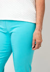 Robell Marie Full Length Slim Leg Trousers, Aqua Blue