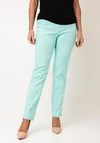 Robell Marie Full Length Slim Leg Trousers, Aqua Blue