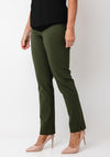 Robell Marie Full Length Slim Leg Trousers, Khaki