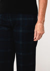 Robell Efi Checked Wide Leg Trousers, Navy Multi