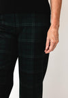 Robell Efi Checked Wide Leg Trousers, Green Multi