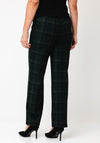 Robell Efi Checked Wide Leg Trousers, Green Multi