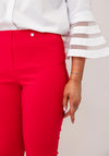 Robell Rose 09 Ankle Grazer Trousers, Cherry Red