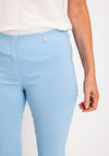 Robell Rose 09 Turn Up Ankle Grazer Trousers, Sky Blue