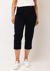 Robell Maire 07 Slim Fit Cropped Trousers, Navy