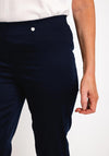Robell Maire 07 Slim Fit Cropped Trousers, Navy