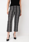Robell Efi Chevron Print Cropped Leg Trousers, Black