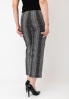 Robell Efi Chevron Print Cropped Leg Trousers, Black