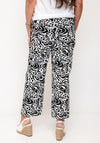 Robell Abstract Print Flare Leg Trousers, Black