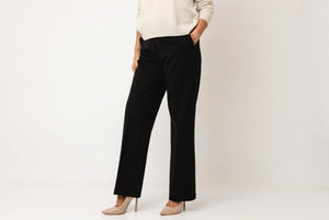 Robell Anna Basic Pleated Wide Leg Trousers, Black