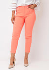 Robell Bella 09 Petite Ankle Grazer Trousers, Coral Orange