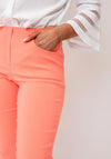 Robell Bella 09 Petite Ankle Grazer Trousers, Coral Orange